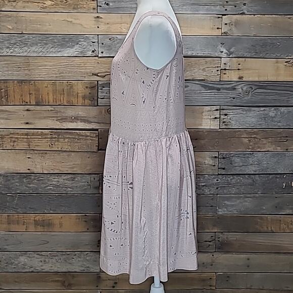 Morgan Carper Anthropologie Silk Drop Waist Babydoll Scoop Neck Sleeveless Dress - Picture 2 of 6